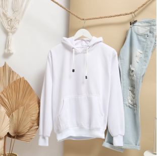 Plain white hoodie