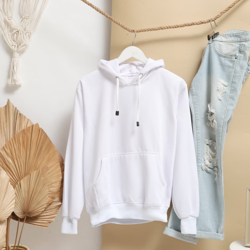 Plain white hoodie